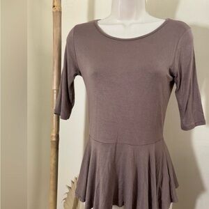 Bar III Tan Peplum Blouse